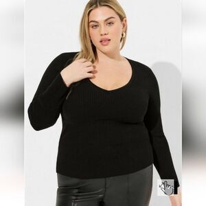 TORRID BLACK FITTED PULLOVER SWEATER PLUS SIZE 3X